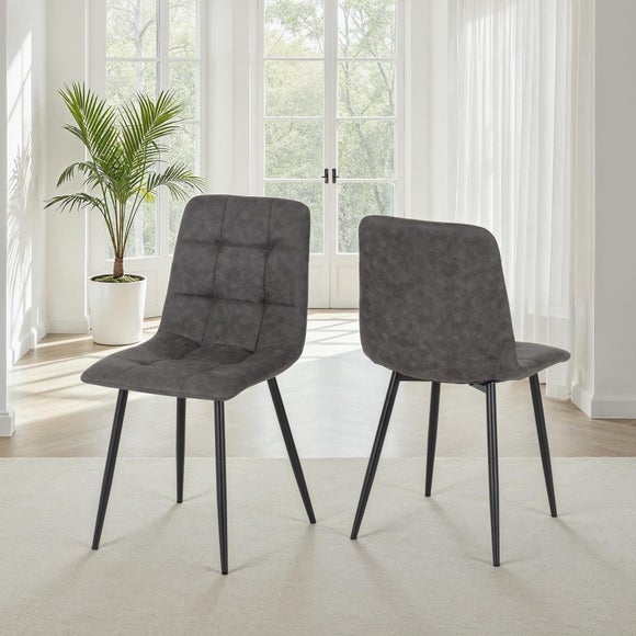 Click to view product details and reviews for Fenton Set Of 2 Dining Chairs Faux Suede.
