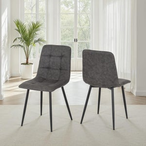 Fenton Set Of 2 Dining Chairs- Faux Suede
