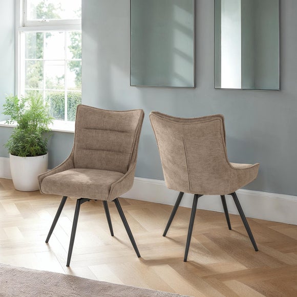 Click to view product details and reviews for Lewis Set Of 2 Swivel Dining Chairs Fabric.