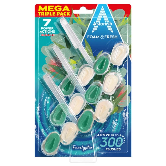 Astonish Pack of 3 Foam and Fresh Eucalyptus Rim Blocks