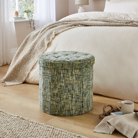 Multi Chenille Round Ottoman