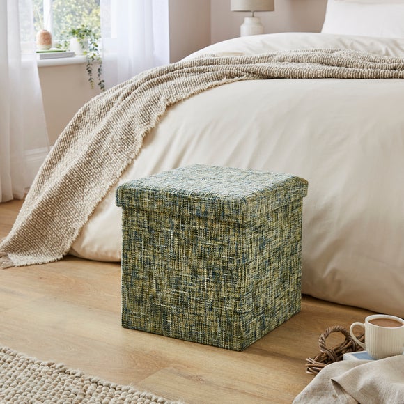 Multi Chenille Cube Ottoman