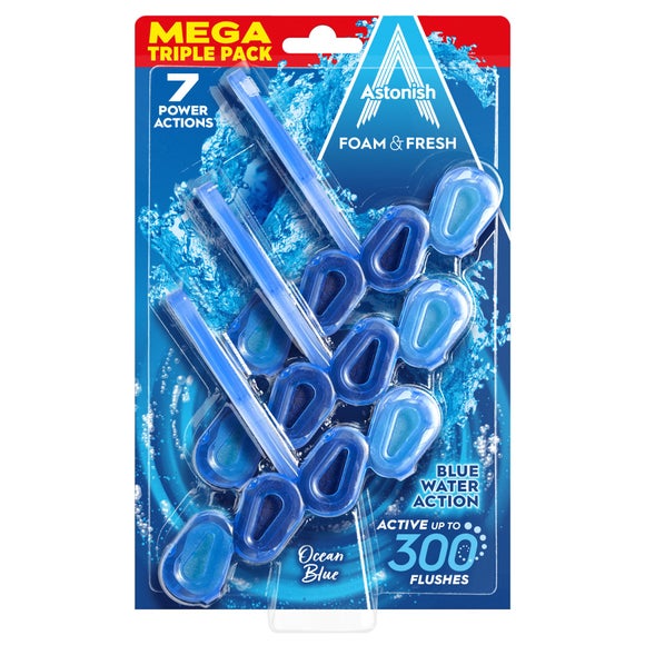 Astonish Pack of 3 Foam and Fresh Ocean Rim Blocks