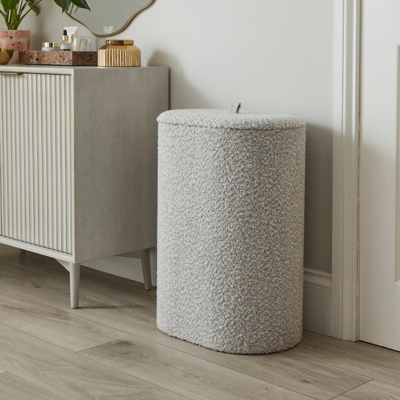 Boucle Oval Laundry Basket