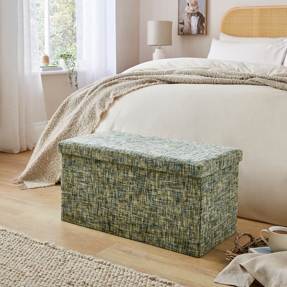 Multi Chenille Rectangle Ottoman