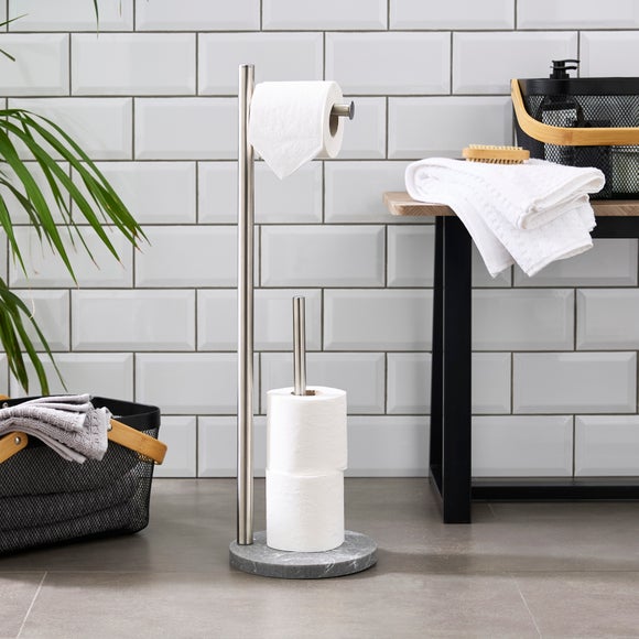 Grey Marble Effect Resin Toilet Butler