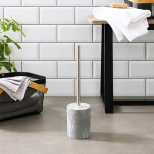 Grey Marble Effect Resin Toilet Brush