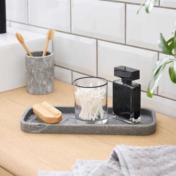 Grey Marble Effect Resin Tray