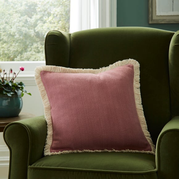 Canvas Fringed Cotton Square Cushion