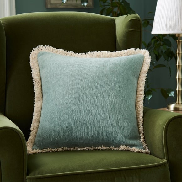 Canvas Fringed Cotton Square Cushion