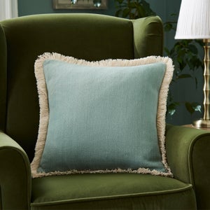 Canvas Fringed Cotton Square Cushion