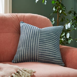 Woven Two Directional Stripe Cotton Square Cushion
