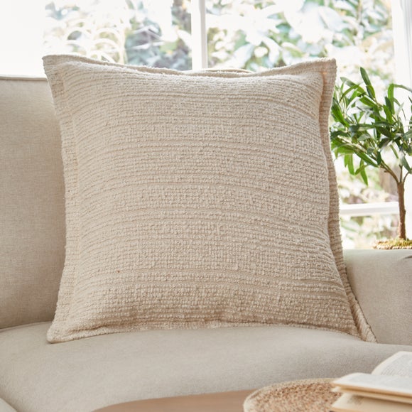 Textured Boucle Stripe Cotton Square Cushion