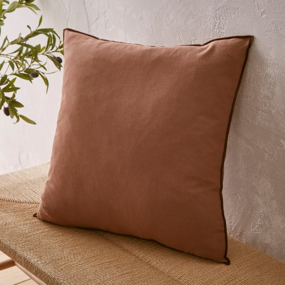 Embroidered Edge Cotton Square Cushion Cover