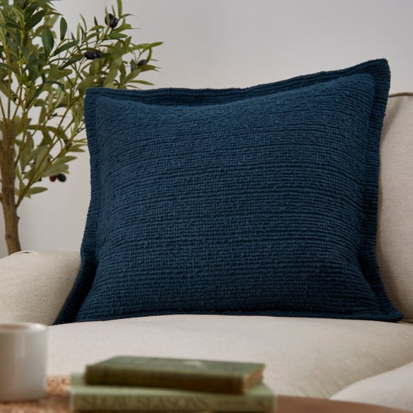 Textured Boucle Stripe Cotton Square Cushion