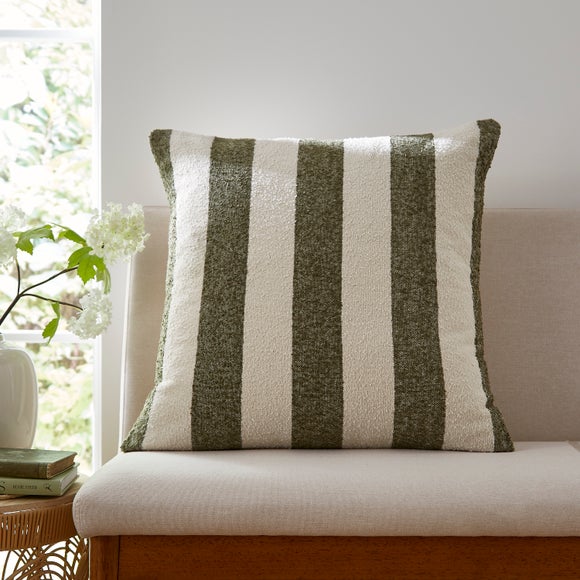Boucle Stripe Cotton Square Cushion