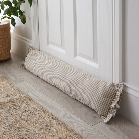 Gingham Frill Cotton Draught Excluder