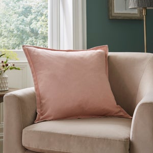 Contrast Oxford Edge Cotton & Linen Square Cushion Cover