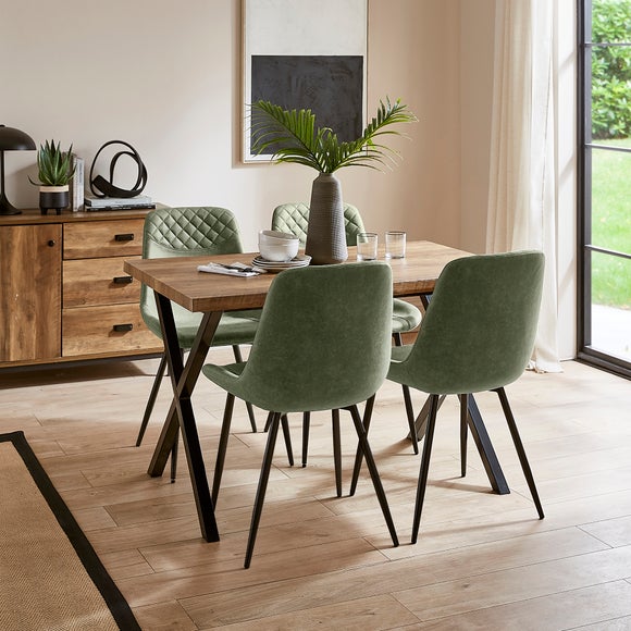 Walden Set of 4 Dining Chairs, Faux Leather