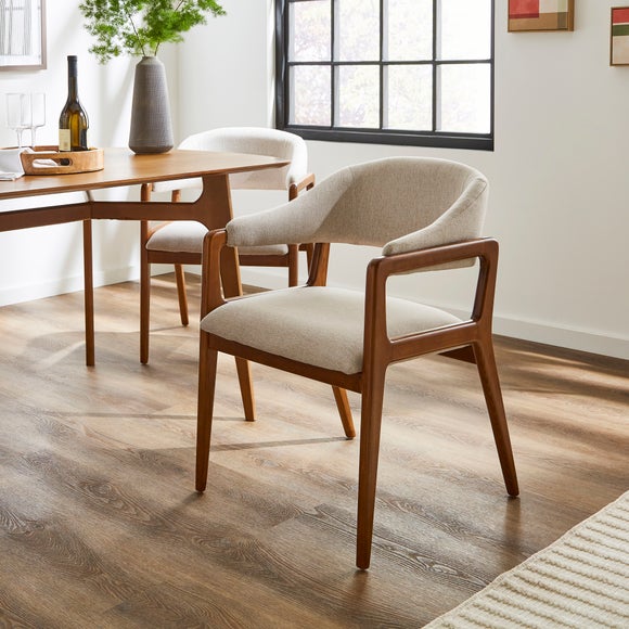 Click to view product details and reviews for Hugh Dark Stained Dining Chair Fabric.