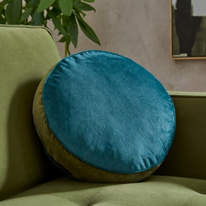 Luxe Velour Contrast Round Cushion
