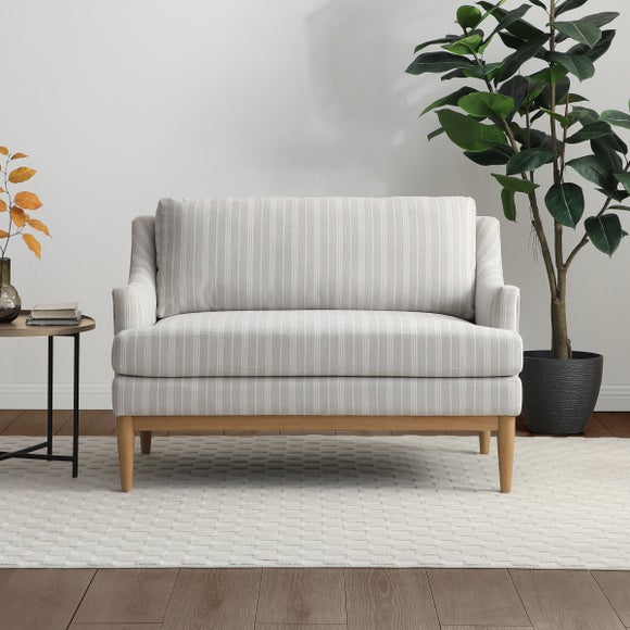 Click to view product details and reviews for Zella Natural Striped Chenille 2 Seater Sofa.
