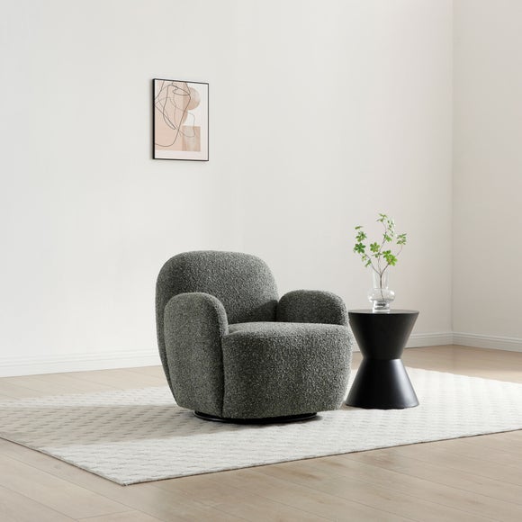Ila Chunky Chenille Swivel Chair