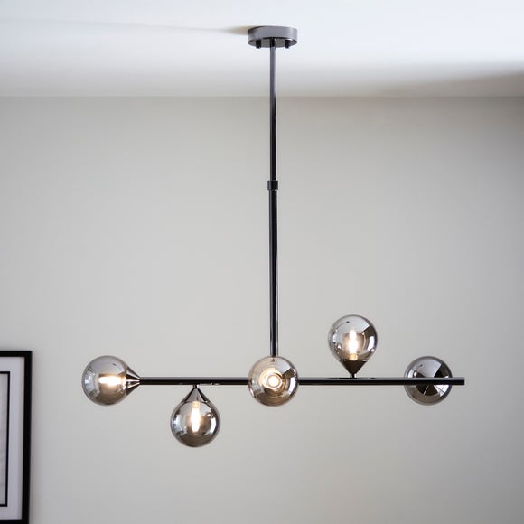 Return Vogue Willis 5 Light Diner Ceiling Light Black