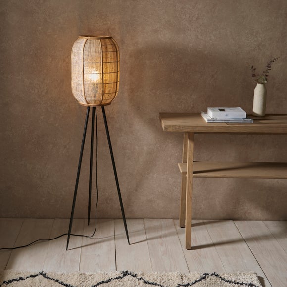 Return Vogue Zen Linen And Bamboo Floor Lamp