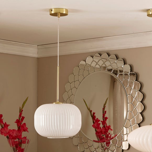 Return Bella Ribbed Squoval Pendant Light