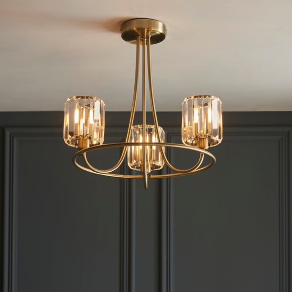 Return Vogue Laney Traditional 3 Light Semi Flush Ceiling Light