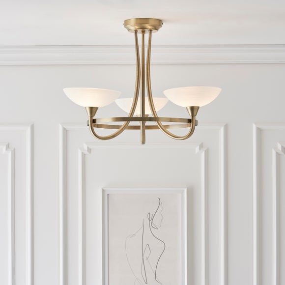 Return Vogue Cagney 3 Light Semi Flush Ceiling Light