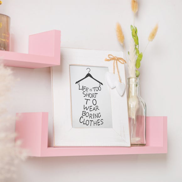 Nicola Spring Set of 2 Photo Frames with White Hearts