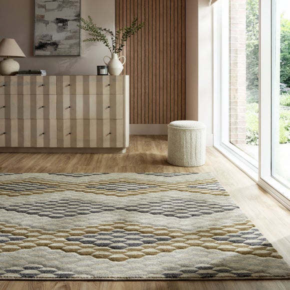 Pixel Geometric Carved Rug