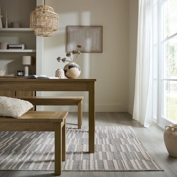 Patchwork Striped Washable Rug