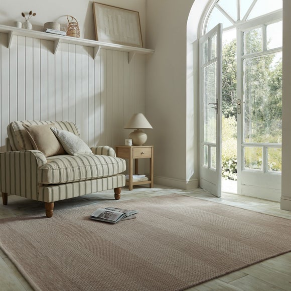 Diamond Flatweave Stripe Wool Rug