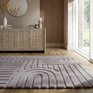 Supersoft Lush Geometric Faux Fur Arch Rug