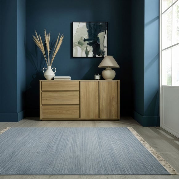 Wool Flatweave Fringed Rug