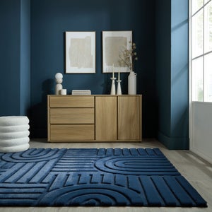 Supersoft Lush Geometric Faux Fur Arch Rug