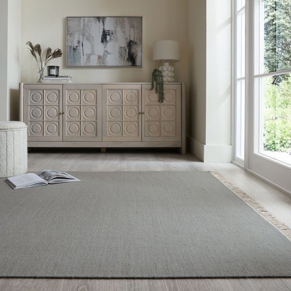 Wool Flatweave Fringed Rug
