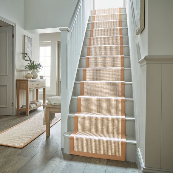 Textured Dot Border Bobble Stair Runner