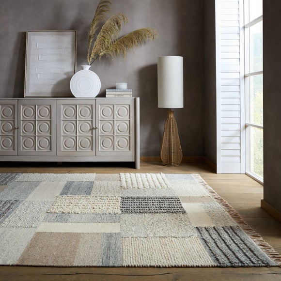 Tonal Patchwork Wool Rug