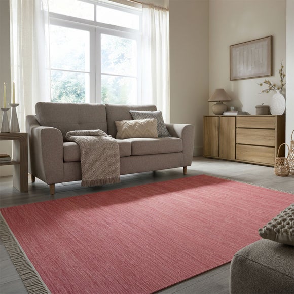 Wool Flatweave Fringed Rug