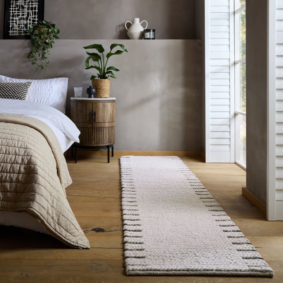 Plaited Wool Striped Border Runner