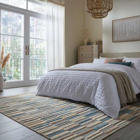 Patchwork Striped Washable Rug