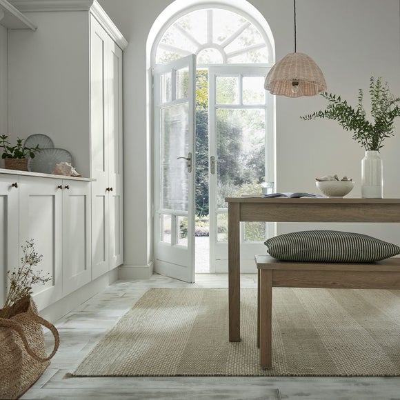 Diamond Flatweave Stripe Wool Rug