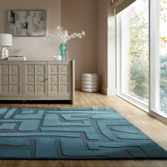 Boucle Carved Faux Fur Rug