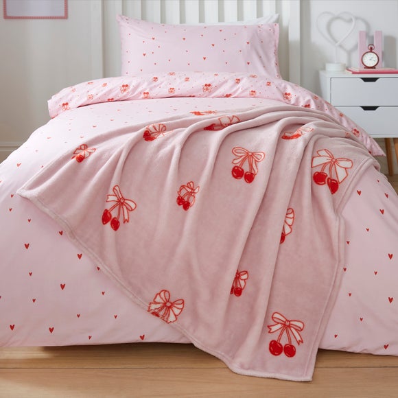 Cherries Fleece Throw 100cm x 150cm