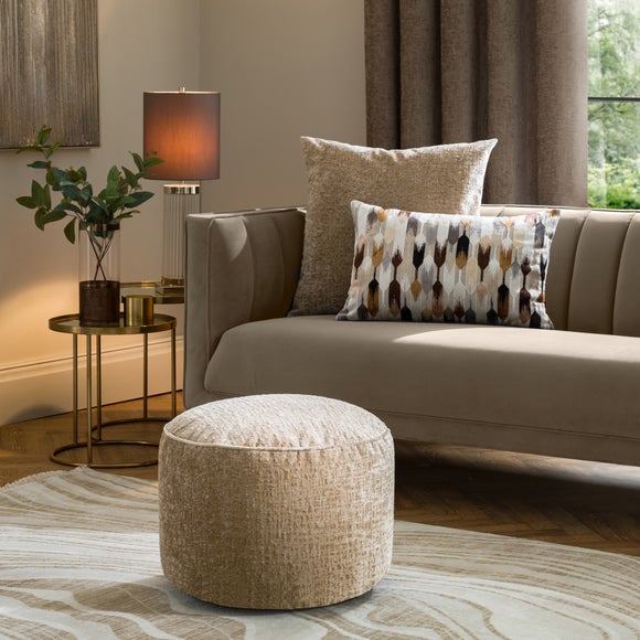Radiance Chenille Round Pouffe