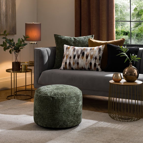 Radiance Chenille Round Pouffe